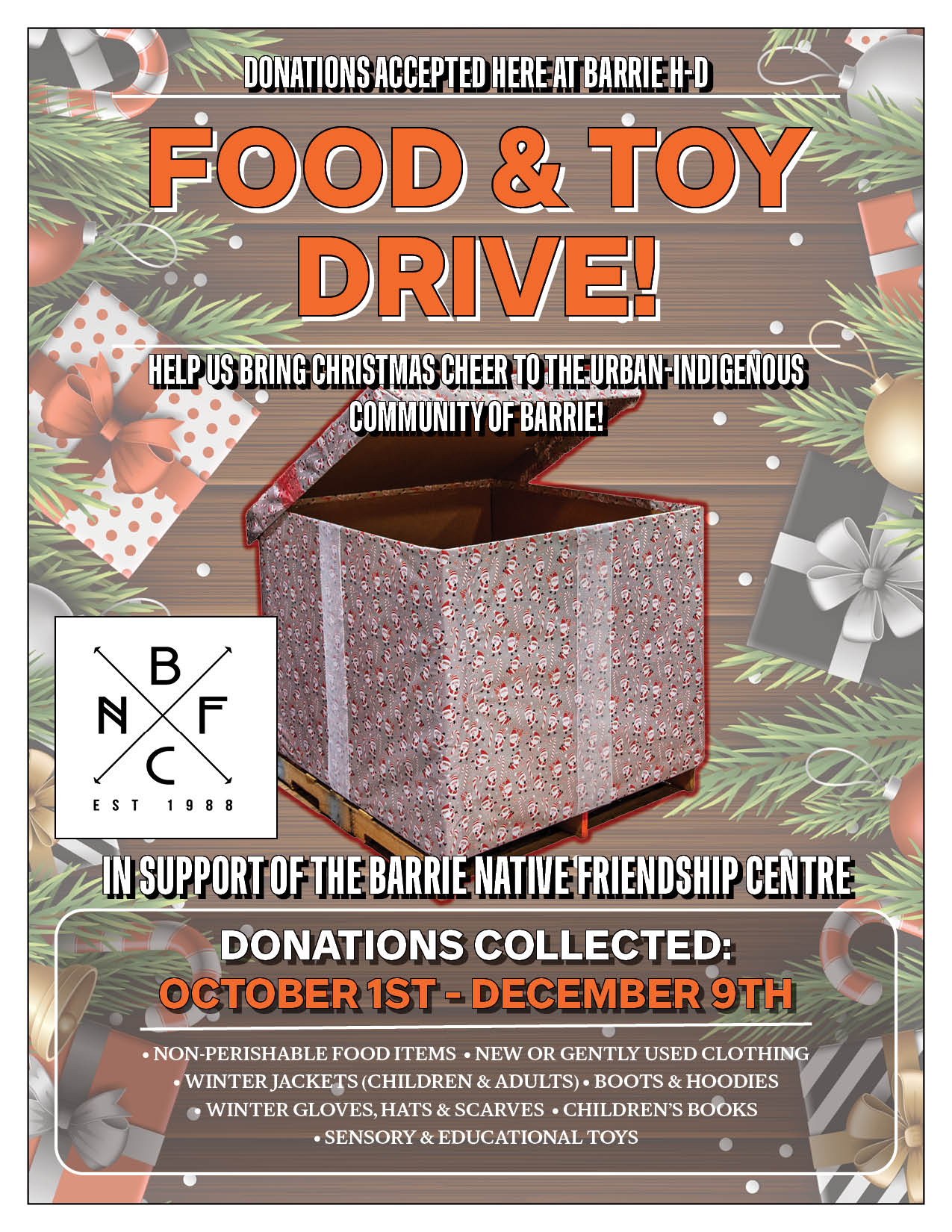 2025 Food & Toy Drive Supporting the Barrie Native Friendship Centre